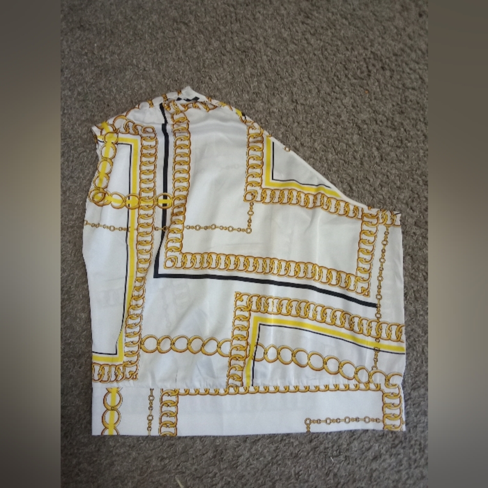 NY&C ONE SHOULDER CROPPED BLOUSE SIZE XL.